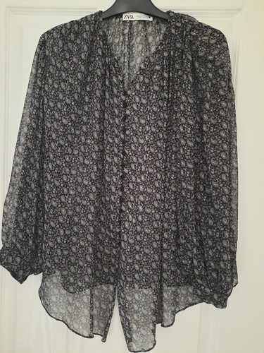 Zara women sheer blouse - women's, xs
