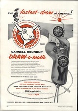 1955 PAPER AD Carnell Toy Co Roundup Cap Gun Pistol Kit Carson Leather Holster