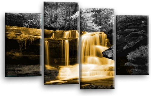 Waterfall wall art - wall, orange