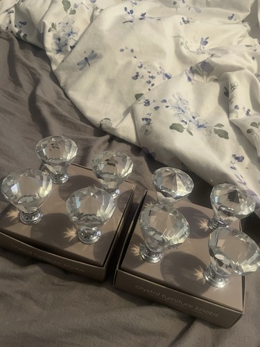 Clear faceted crystal cabinet - faceted,