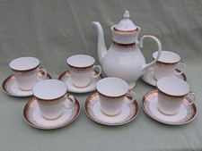 Royal Grafton Majestic red coffee pot, coffee cups and saucers