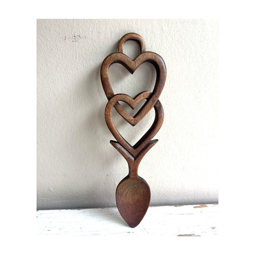 Hand carved wooden - welsh, love