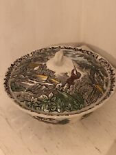 Large Myott " The Hunter " Serving Bowl With Lid - Vintage English