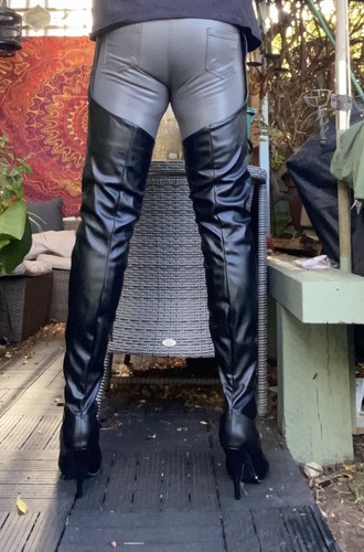 Thigh high chap boots - , in