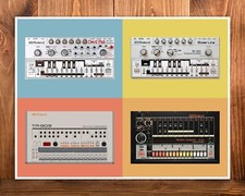 ROLAND TB-303 TR-808 TR-909 Synth Inspired Poster Art ~ CANVAS PRINT 32x24"