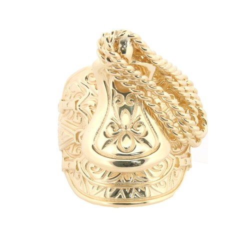 Gold silver saddle ring - gold,