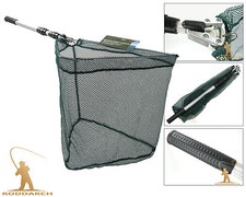TELESCOPIC FOLDING FISHING LANDING NET TELE POLE MICRO MESH TROUT SALMON NET