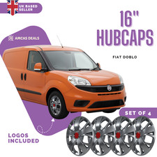 16" WHEEL TRIMS TO FIT  Fiat Doblo, SET OF 4 HUB CAPS