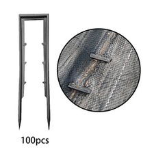 100 Pieces Fence Stakes Plastic Nail Pins Reusable Ground Anchor Garden Stakes