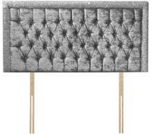 Luxury Glitter Bumper Bar Crushed Velvet Chesterfield Headboard, All Sizes