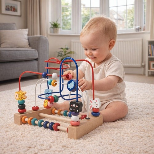 Baby toy wooden maze - baby,