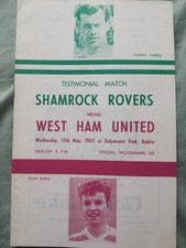 Shamrock Rovers V West Ham 1965 Friendly programme Dalymount Park