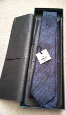 BERLUTI MARBEUF SCRITTO TIE NIGHT BLUE