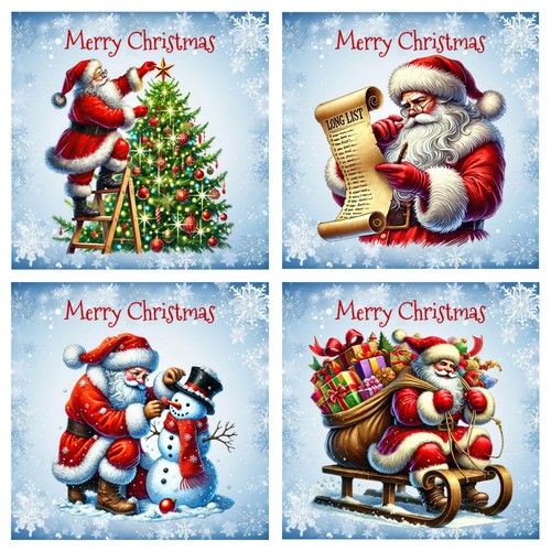 Santa christmas cards father - santa, /