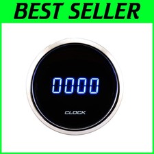 52mm Waterproof Digital Clock Gauge with Blue LED Display for 12/24 Volt Systems