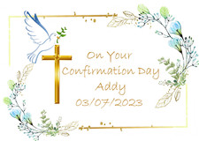 Personalised Icing Edible Cake Topper /Christening, Holy Communion, Confirmation