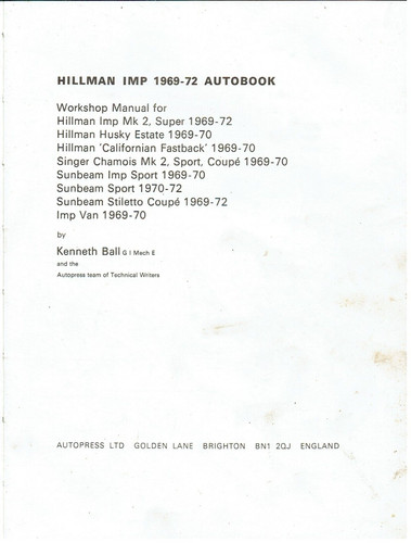 Hillman imp sunbeam - hillman, ,