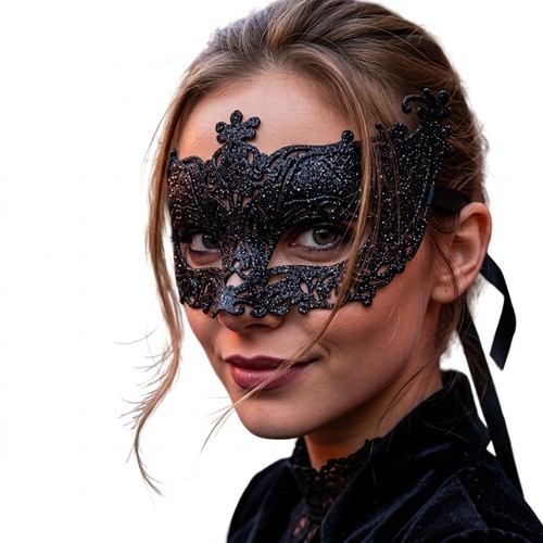 Black halloween masquerade - halloween,