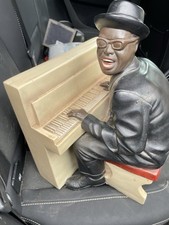 Lovely Large Ray Charles On Piano Resin Jazz Figurine Ornament