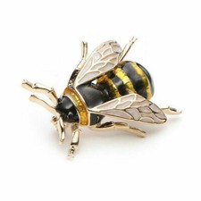 Very Realistic Bumble Bee Brooch Insect Black Gold Lapel Pin Brooch UK