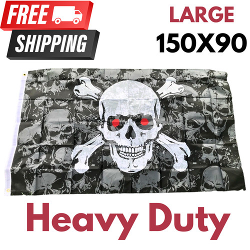 Large pirate skull black flag - skull,