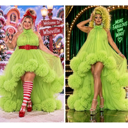 Neon green tulle - green,