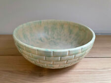 1930s Flaxman Wade Heath bowl, brick effect, Green / Yellow Mottled (Dripware)