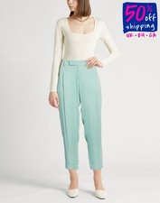 RRP€350 PT TORINO Tapered Trousers IT40 US4 UK8 S Green High Waist Made in Italy