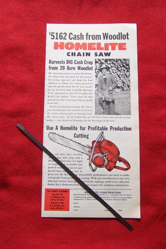 Homelite chainsaw 1955 - homelite,