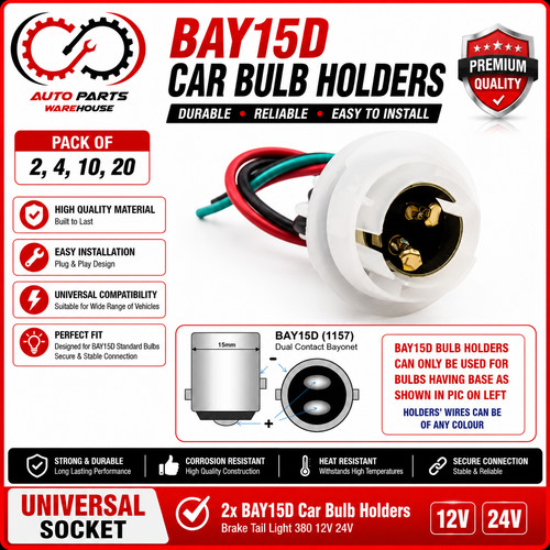 Bay15d car bulb holders - holders, for