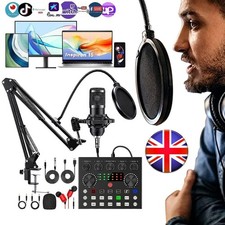 Complete Home Studio Recording Kit Mixer Condenser Microphone for Music Podcast