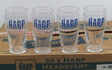 Official Harp Lager Pint Glasses X4 2000s NEW Old Stock Vintage Man Cave Pub CE