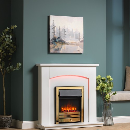 Electric fire and - fire, surround