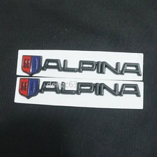 2x Matte Black ALPINA Metal