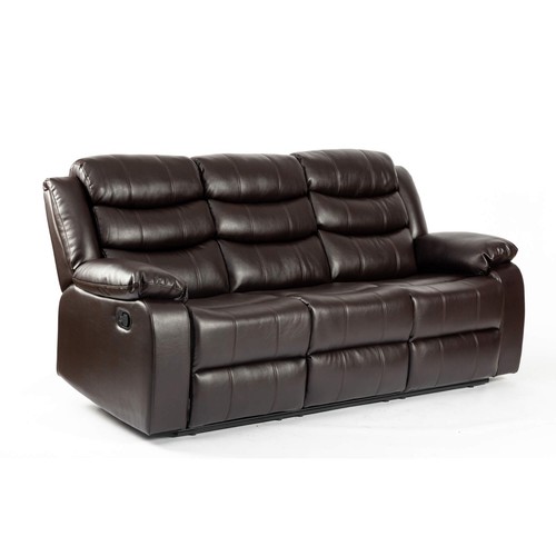 Brown leather recliner - leather,