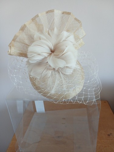 Beige carley fascinator - carley,