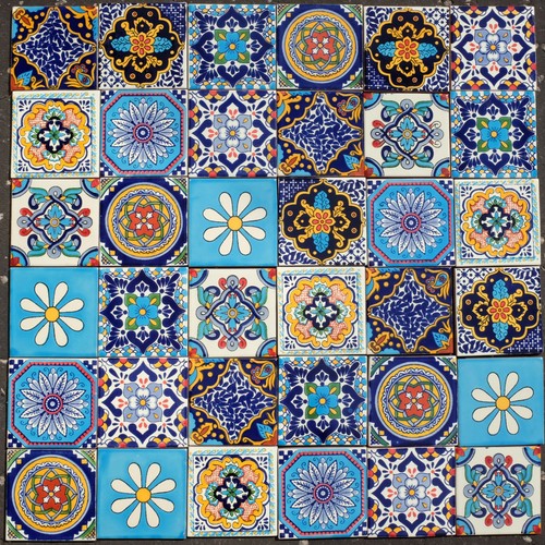Mexican tiles turquoise - mexican,