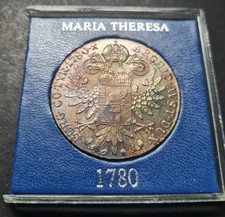 Austria Maria Theresa Silver Thaler 1780 Restrike Toned coin in Holder