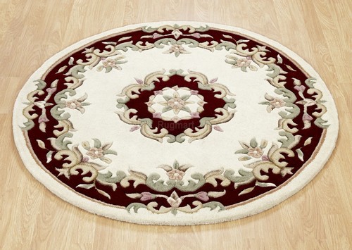 Oriental cream red round half - oriental,