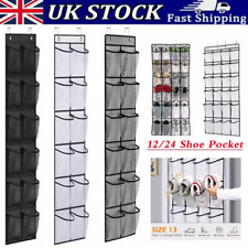 12/24 Pocket Shoe Holder Organiser Over The Door Hanging Shelf Rack Storage Hook
