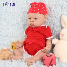 IVITA 19'' Floppy Silicone Reborn Baby Girl Handmade Silicone Doll Kids Gift