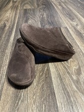 FitFlop Gogh Suede Slip Ons Clogs Shoes Brown Leather Comfort Slide Women’s 5