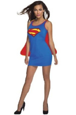 Super Woman Super Girl Costume Dress & Cape Halloween Hen Do Fancy Dress Small