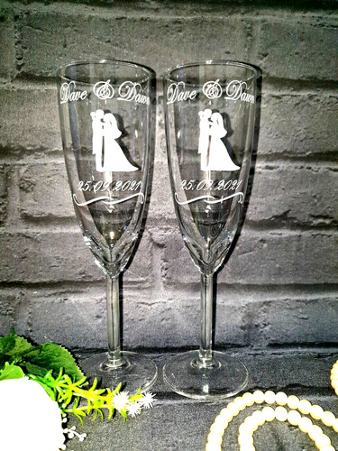 Personalised champagne flutes - personalised,