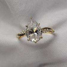 2.86TCW Pear Moissanite Hidden