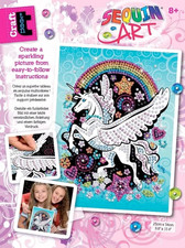 Sequin Art Craft Kit VARIOUS Puffin Smoogles Butterfly Unicorn Santa Parrot Wolf