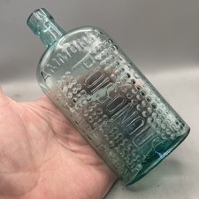 VICTORIAN POISON BOTTLE VARIANT EMB. AMMONIA CAUTION POISONOUS NOT TO BE TAKEN