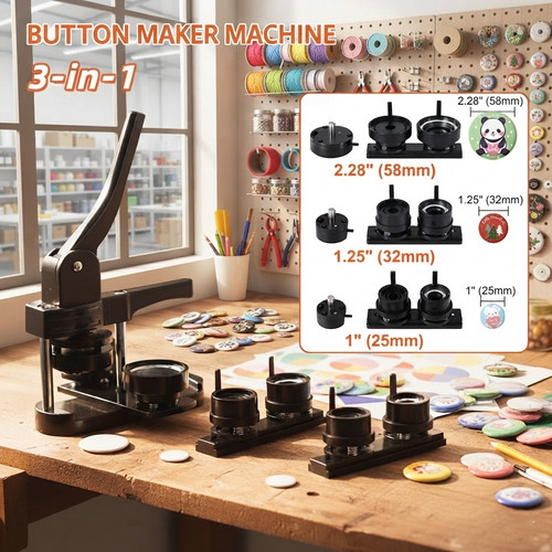 Poriya button maker 58mm - button, 25/32/58mm