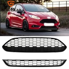 For Ford Fiesta mk7 Gloss Black Honeycomb Zetec S Front Upper & Lower Grilles