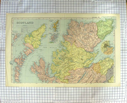 Original old antique print map - original,